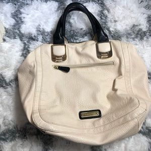 Steve Madden Cream and Black Zipper Tote